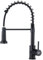 Warmiehomy Kitchen Tap Spring Kitchen Sink Tap with Pull Out Spray,360° Swivel High Arc Single Handle 1 Hole Stainless Steel Kitchen Sink Mixer Tap,Black