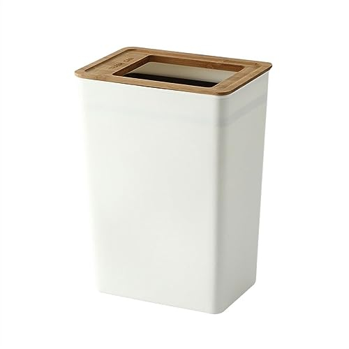 Poubelle Salle de Bain Poubelle ménagère Simple blanche avec couvercle, dortoir, chambre à coucher, salon, salle de bains, corbeille à papier, corbeille à papier de bureau Poubelle rectangulaire