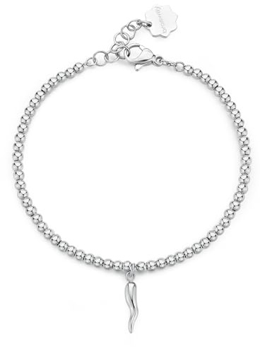 Brosway Chakra Glücksbringer Damen Armband Silber aus Edelstahl 316L mit Symbol Anhänger und Kristallen – Damen Armschmuck, Symbolschmuck, BHKB206