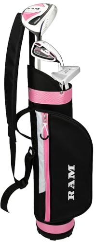 Ram Golf SDX Junior Girls Golf Clubs Set with Bag (Pink, 3-5 Years, Right)