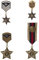SUPERFINDINGS 4 pièces 4 styles Médailles Militaires Vintage en Métal Étoilé Géométrique avec Épaulettes et Rubans pour Costume D'Armée Soldat
