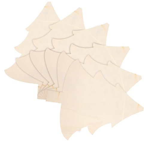 Hoement 6pcs Wooden Pizza Trays Unfinished Christmas Tree Serving Boards for Cake Dessert Fruit More Versatile Wooden Cutting Board for Home Decoration Festive Crafts