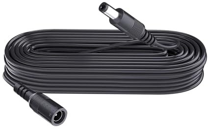 Security-01 3m Extension Cable, Plug 5.5mm x 2.1mm, DC 5V 6V 9V 12V 24V Power Adapter Extension Cord, for CCTV Camera, IR illuminator, Printer, LED Strip, Black