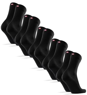 DANISH ENDURANCE Calze in Lana Merino, Calzini Classici Traspiranti, da Uomo e Donna, 3 o 5 Paia, Nero, 43-47