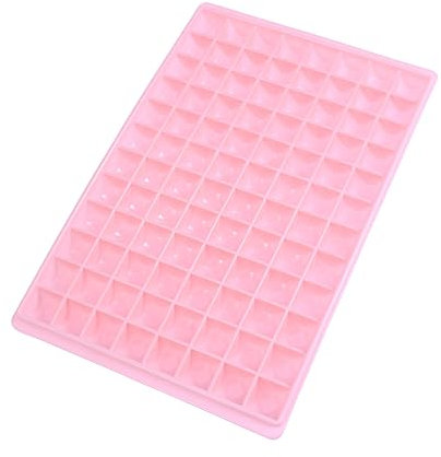 Ciieeo Mini Moldes para 96 ​​cubitos de Hielo con Forma de Diamante de Silicona de Grado Alimenticio Plástico Pp para Cócteles Ponches Y Bebidas
