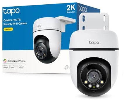 Tapo C51A 2K WLAN Überwachungskamera Außen, 360° Schwenk-/Neige, Vollfarbige Nachtsicht, Personenerkennung, Bewegungsverfolgung, Zwei-Wege-Audio, microSD-Karte bis zu 512 GB