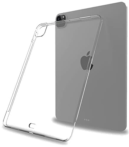 M TECH TPU Gel Silicone Case for Apple iPad Pro 12.9 Inch, 6th & 5th Gen 2022-21, 4th & 3rd Gen 2020-18, Slim Fit, Clear Transparent Back Cover