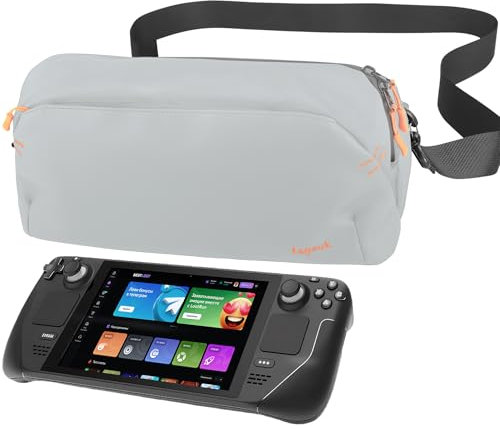 Ezgnuk Tragetasche für Steam Deck/Steam Deck OLED/ASUS ROG Ally X, schützende Umhängetasche für Konsolen & Zubehör, Aufbewahrungstasche für den täglichen Gebrauch und Reisen