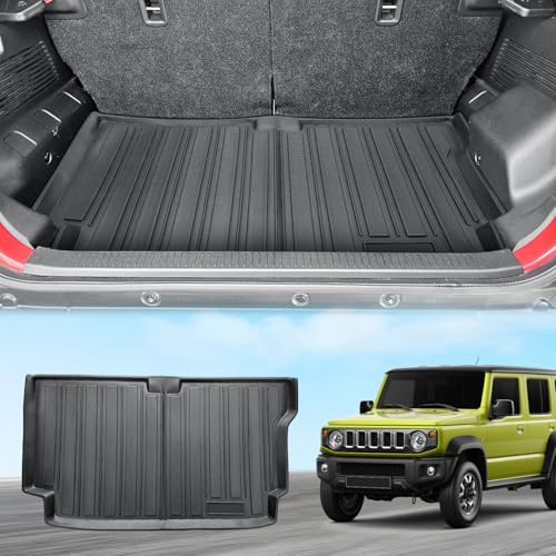 ECOZEN kofferraumwanne für Suzuki Jimny 2024 2025 JB64/JB74(5-Sitzer) TPE Allwetter Original 3D-Scan Kofferraummatte, wasserdicht verschleißfest Laderaumwanne Hohe Passform, Hoher Rand Jimny Zubehör