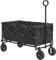 Outsunny Carro Playa Ruedas Grandes Carro de Jardín Plegable con Mango Telescópico Ajustable Puerta Trasera Expandible Carga 100 kg Carrito Transporte para Todo Terreno Jardín Campaña Compra Negro