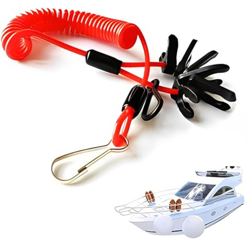 LACHT Coupe circuit bateau,Longe de Coupe-circuit pour Bateau Coupe Circuit Bateau en PU Longe Universelle pour Interrupteur de Moteur de Bateau