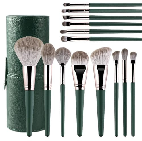 Lot de 14 pinceaux de maquillage Kabuki - Pinceaux de maquillage synthétiques de qualité supérieure pour contouring, correcteur, fond de teint, poudre, fard à paupières (14 pinceaux)