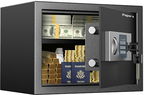 Paporia Coffre-fort cubique de 1,8 m avec serrure à clavier numérique et clés, coffre-fort pour la maison, l'hôtel ou le travail