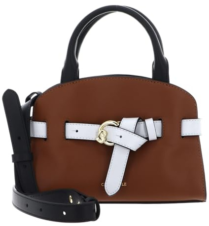 Coccinelle Leder Handtasche Umhängetasche Sabine Handbag Cognac/Noir/Snow braun