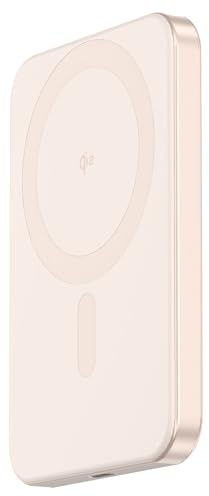 DECODED Wireless Power Bank, 5,000mAh, Ultra-Slim, Qi2 Certified Ultra-Fast 15W, MagSafe Compatible Portable Charger, Magnetic Battery Pack for iPhone Air/17/16/15 Series, USB-C Cable Included, Gold