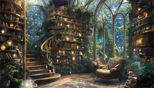 Magische Bibliothek Puzzle für Erwachsene 5000 Teile, 156x105cm Puzzle Erwachsene 5000 Teile Pädagogisches Spiel Herausforderung Spielzeug, Klassische Puzzles Als Geschenk und Wanddekoration