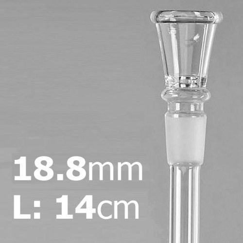 Glas Chillum Tabak - Kopf für Bong mit 18,8er Schliff, 14cm lang, Bongkopf, Glaskopf