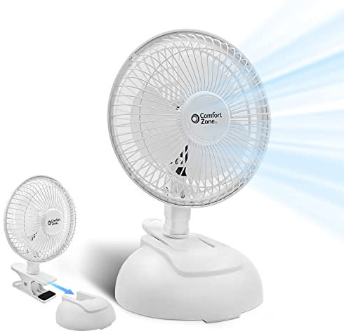 Comfort Zone CZ6XMWT 2 in 1 Fan with 2 Speed Control, 6, White