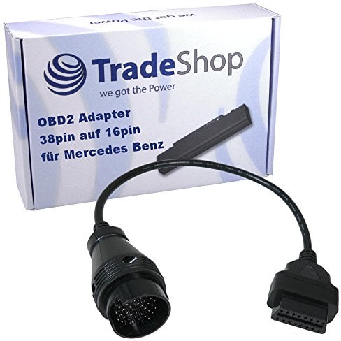 Trade-Shop OBD OBD2 Diagnose Adapter Kabel für Mercedes Benz 38 Pin Anschluss, Extra Dickes Kabel, Hochwertige Verarbeitung und Qualität
