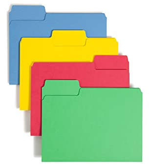 Smead SuperTab 10410 schwerer Aktenordner, übergroße 1/3-Schnitt-Register, Briefgröße, verschiedene Grundfarben, 50 Stück pro Box