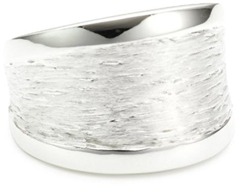 Vinani Bague - Rainure - massif - brossé - Bord lustré - Argent 925 - Taille 60 (19.1) - RMG60