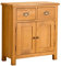 Lanner Oak Mini Sideboard Cabinet | Traditional Rustic Waxed Small 2 Drawer Solid Wood Storage Cupboard for Dining Room, Hallway or Living Room | Fully Assembled 80 x 75 x 33.5 cm