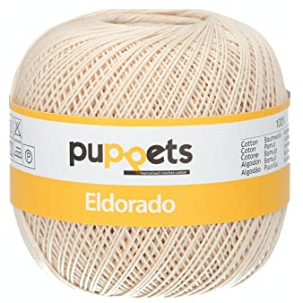Puppets Eldorado Stärke 10 4574010-04269 beige Häkelgarn, 100% Baumwolle