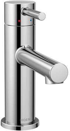 Moen Align Chrome One-Handle Modern Bathroom Faucet with Drain Assembly and Optional Deckplate, 6190