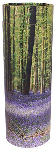 UrnsWithLove Urne zum Streuen von Asche, umweltfreundlich, biologisch abbaubar, Röhrchen (Bluebell Forest), Bluebellwald, Large
