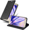 Cadorabo Hülle kompatibel mit Samsung Galaxy S7 aus Premium Kunst Leder Flip Klappbare Stoßfeste Magnetische [Standfunktion] [Kartenfächern] Cover Hülle für Galaxy S7 Tasche in Schwarz