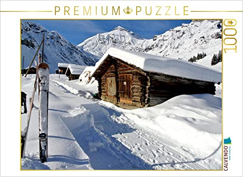 CALVENDO Puzzle Skihütte | 1000 Teile Lege-Größe 64 x 48 cm Foto-Puzzle für glückliche Stunden