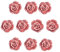 Vzer Knauf für Türen oder Küchenschubladen mit Schrauben, Design „Blume - Rose“, Vintage-Stil, Keramik, Pink, 10 Stück