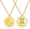 ChicSilver 925 Gold Zwillinge Kette- Sternzeichen Anhänger Horoskop Halskette mit Geschenkebox für Mama Freundin Tochter