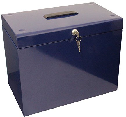 A4 Home File Box & 5 Suspension Files - Blue