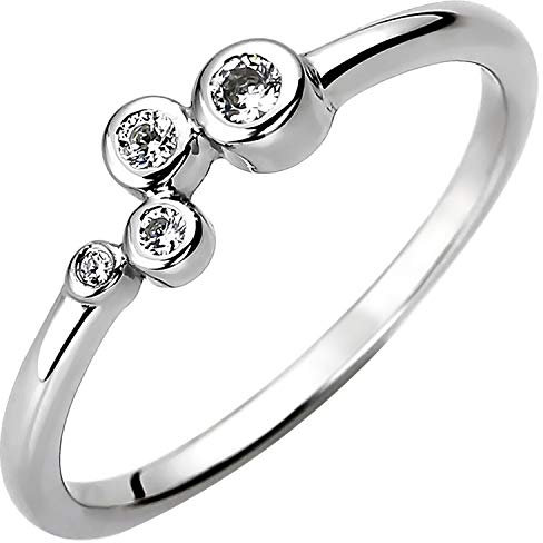 Jobo Damen Ring 925 Sterling Silber 4 Zirkonia Silberring Größe 56