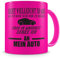 Samunshi® Auto Tasse mit Spruch Geschenk für Mann Frau Oma oder Opa Kaffeetasse groß Lustige Tassen zum Geburtstag neon pink 300ml