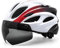 Victgoal Adults Bike Helmet for Men Women Detachable Magnetic Goggle Visor Bicycle Helmet with LED Rear Light Cycling Road Mountain Cycle Helmet (White Black)