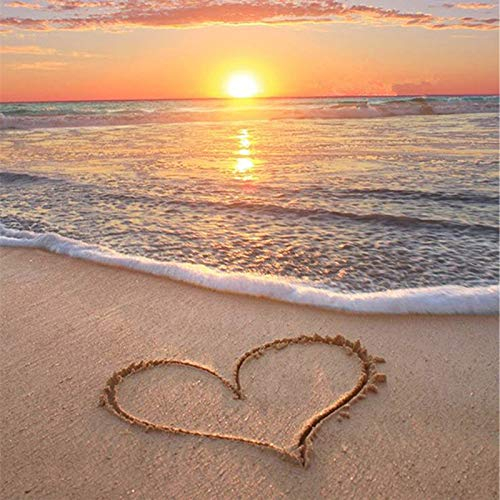 Vicloon Muttertagsgeschenk für Mama,5D Diamond Painting Kit,Crystal Strass Stickerei mit Werkzeuge,DIY Diamant Painting Bilder, Zahlen Kreuzstich für Home Wall Décor Büro Dekoration - Strand (30×40cm)