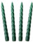Auswahl Farbe + Menge - Spiralkerze Spitzkerze Stabkerze Renaissancekerze Tafelkerze Leuchterkerze ca. Ø 22 x 220 mm gedreht hier: 4 Kerzen tannengrün/dunkelgrün (matt)