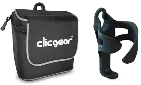 Clicgear Accessory Bag, Black/White, 6 x 3.5 & Cup Holder XL, Black