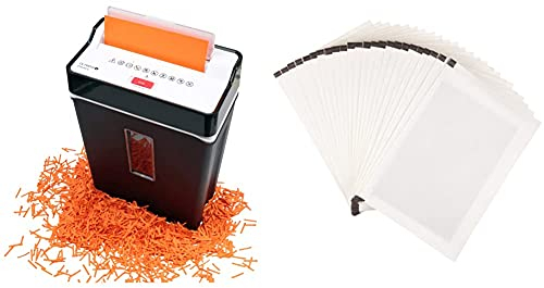 Olympia PS 53 CC Profi Aktenvernichter, Sichtfenster, Schwarz & Amazon Basics - Schmiermittelblätter für Aktenvernichter, 24er-Pack