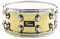 Fame FSB-65 Hammered Brass Snare Drum, 14x6.5, Professionelle Qualität, Gehämmerter Messing Kessel, 10 Stimmschrauben, Gußspannreifen, Inklusive Drum Sticks, Gold