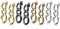 beyoutifulthings 4er Set Damen Ohr-Stecker Ketten-Glieder Anhänger Ohr-ringe Ohr-hänger Ohringe Silber Gold Schwarz Roségold