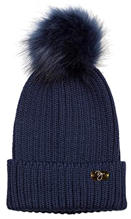Rydale Ladies Pom Pom Hat Women's Bobble Hat Winter Beanie 12 Colours (Navy)