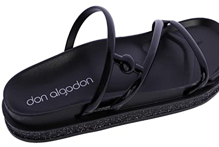 DON ALGODON - Chanclas mujer - Sandalias mujer Verano - Atenas, Negro, 37 EU