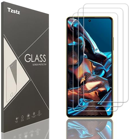 Tzstz 3 piezas vidrio templado protector de pantalla para Xiaomi POCO X5 Pro 5G dureza 9H anti arañazos HD película protectora de pantalla