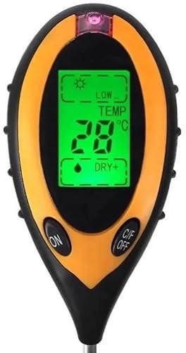 A Little Life Professional Soil Meter, 4-in-1 Digital Plant Soil Moisture Meter with pH/Temperature/Moisture/Light for Gardening, Lawn, Farming and Outdoor Plants