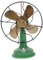 Ciieeo Vintage Style Resin Desk Fan Ornament Decorative Blower Non-Functional for Living Room Bedroom Bar Green