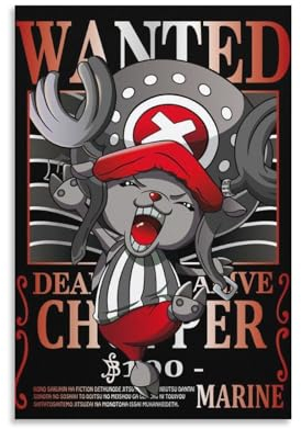 Anime One Piece Wanted Poster Chopper 1 Wall Art Poster Scroll Canvas Painting Picture Living Room Decor Home 16x24inch(40x60cm)