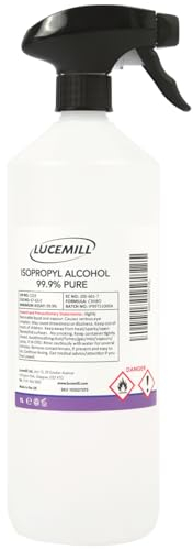 Lucemill 99.9% Isopropyl Alcohol | 1 litre | Super Strength IPA Surface Sanitiser | 99.9% Isopropyl Alcohol | Clear Liquid | Comes with AFA Trigger